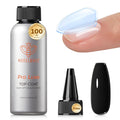 modelones Gel Top Coat, 100ml No Wipe Extra Glossy Gel Nail Polish Long-Lasting High Gloss Bulk Salon Grade Top Coat Refill Clear Nail Polish, for Nail Techs, Manicure Stores & DIY