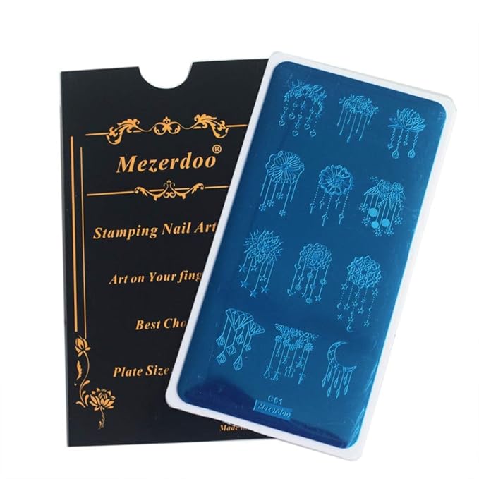 8Pcs Pendant Star Nail Plates Geometry Line Cattle Nail Stamp Template Image + Nail Art Stamp Plate Stamping Plates Holder Storage Bag Cases Stamp Organizer