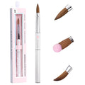 Beetles Acrylic Nail Brush Kolinsky Hair Bristles Round Shaped Metal Handle Nail Art Brushes for Acrylic Powder Manicure Extension DIY at Home Manicure Tool - Size 8