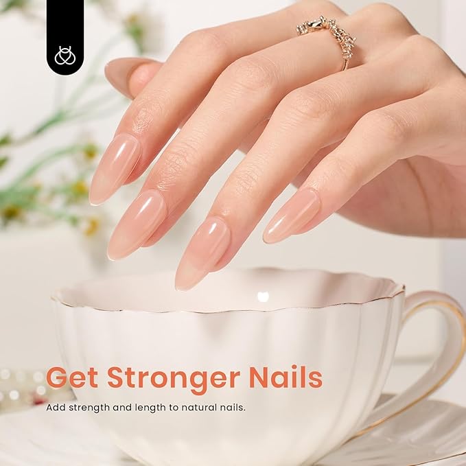 Beetles Builder Gel-Caramel Nude 0.5 oz 8 in 1 Nail Strengthening Apex Building Extension for Beginner DIY Salon at Home,Nude Builder for Winter Nails,UV & LED Lamp Needed