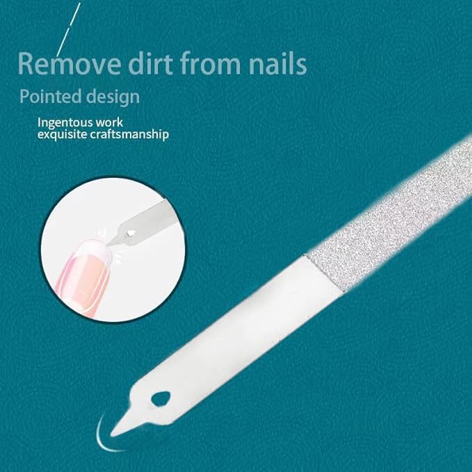 4PC 8 Diamond Dust Nail File - Stainless Steel Nail Dresser Nail Buffering Files - 9 Inch