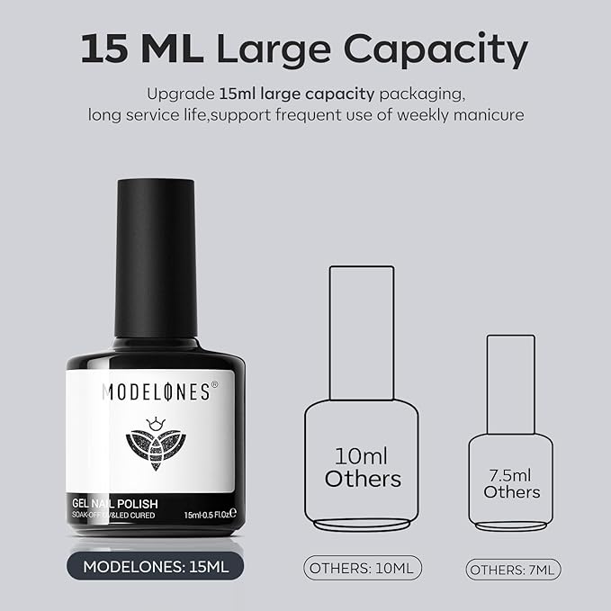 modelones Gel Nail Polish, 15 ML Chameleon Black Gel Polish Holographic Nail Polish Black Shimmer Glitter Gel Polish Soak Off LED Winter Nail Art Gel DIY Salon Gift for Women