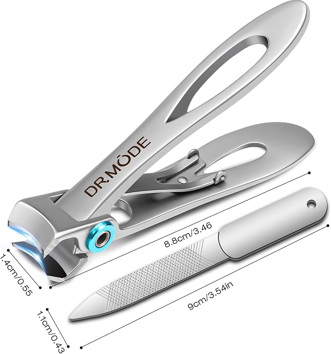 DRMODE Nail Clippers for Men Thick Nails - Large Toe Nail Clippers for Thick Nails for Senior with Wide Jaw Opening, Sharp Finger Nail Clippers Adult Cutter for Tough Nail