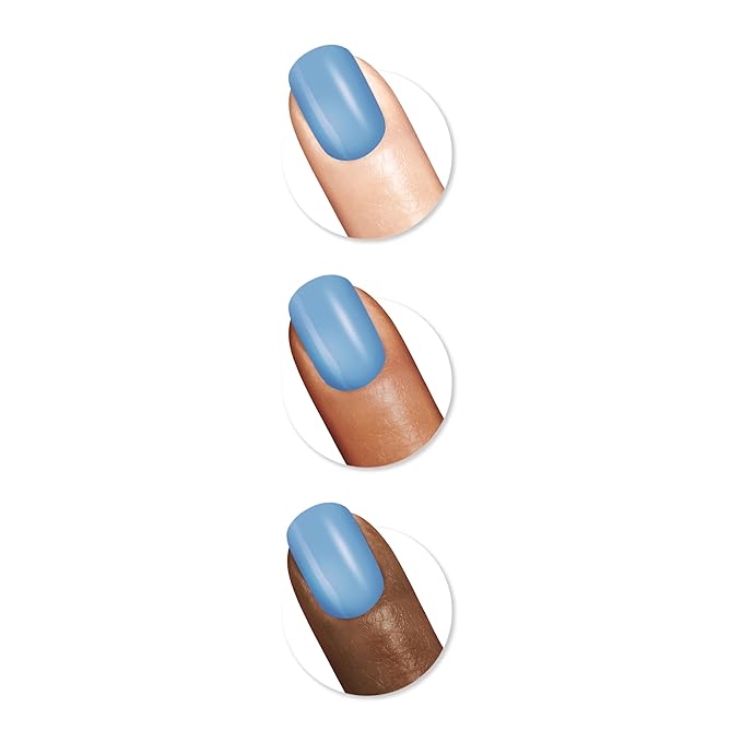 Sally Hansen Miracle Gel Salon Quality Nail Polish | Gel-Like Formula, Two-Step System, No UV Light Needed, Long Lasting | Opaque, Glossy | 896 Dockside Dreaming | Sky Blue Nail Polish
