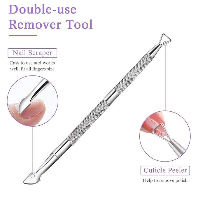 Makartt Gel Nail Polish Remover Clips Kit, Gel Nail Polish Kit, 20 Pcs Resuable Finger and Toenail Acrylic Nail Polish Remover Wraps, 2Pcs Black White Nail Polish Gel Set for Nail Art Salon DIY