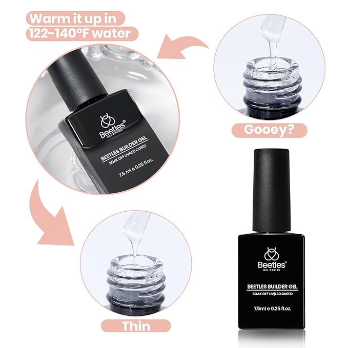 Beetles Builder Gel Set,Vitreous Radiance 3 Colors 8 in 1 Strengthening Apex Building Nail Extension with Base&Top Coat for Beginners DIY Salon at Home,Silver Cat Eye Gel Nail Polish,UV&LED Needed