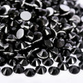 Blinginbox Jet Black Flatback Rhinestones for Bedazzling Round Glass Gems for Nails Art and Crafts 2880pieces Mixed SS6-20,0.07-0.18inches