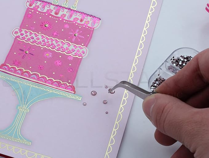 Over 2100 Pieces Pink Lt Rose Flat Back Glass Rhinestones Crystals for Nail Art Kit 6 Sizes (1.4mm - 4.8mm)