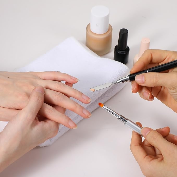 8 PCS Dual-Ended Gel Nail Brushes Set for Professional Salon and Home DIY Use, Includes Nail Liner Brushes, Nails Art Pen