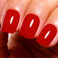 Gel Polish, 0.5 Fl Oz Bright Red Gel Nail Polish Autumn Winter Soak Off LED UV Gel Nail Polish Art Starter Manicure Salon DIY Nail Gel Polish