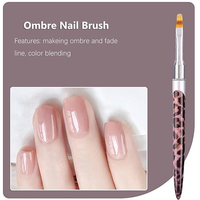 DANNEASY 2pcs Ombre Nail Brush Nail Art Brush Set Ombre Brush for Gel Nails Blooming Nail Design Brushes Nail Pen Manicure Brush Nail Brushes for Nail Art Tools