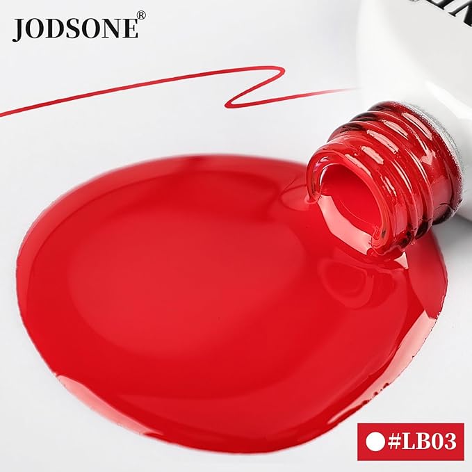 JODSONE Red Swirl Nail Art Liner Gel Polish,10ml Classic Color 3D Nail Art Pens Effect Nail Print Design with Thin Brush for French Tips Manicure Painting DIY at Home - LB03