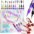 12 Colors Nail Art Pens Set, Nail Art Markers Polish Pen for 3D Nail Art, Drawing Painting Liner Brush for DIY Nail Art Beauty Adorn Manicure Tools (1 box of 12 colors)