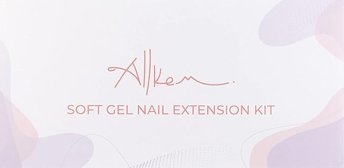 Allkem Soft Gel Full Cover Nail Tips and UV Glue Gel with Portable UV Light | 240 Pcs Short Stiletto & Medium Square Shape Soft Gel Nail Extension Set
