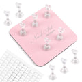 ANGNYA Nail Stand for Press Ons,Square Shape Super Magnetic Base Nail Holder for Painting Nails with 200 Pcs Reusable Double-Sided Tape for Nails Practice Nail Tools Home DIY Salon Supplies