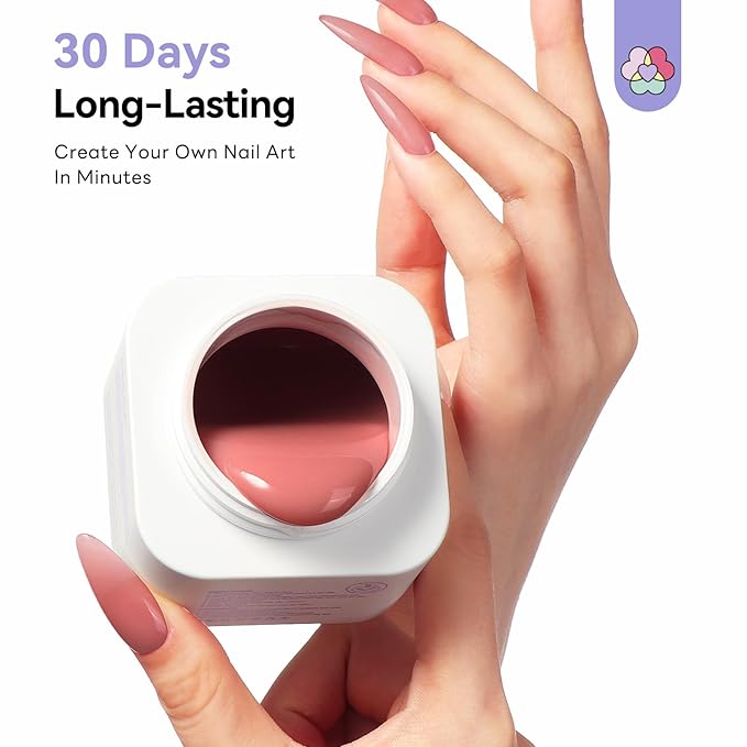 SAVILAND Nutri Ultra Hard Builder Nail Gel: 120 g 5-IN-1 Deep Nude Hard Gel for Nails Extension Builder Base Strengthen Thicken Perfect Nail Apex 3D Nails DIY Manicure