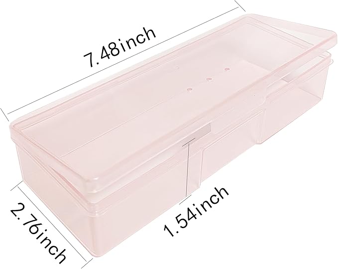 Plastic Implements Nail Tech Box, Hozziii Pink Manicure Tool Box Nail Supply Storage Organizer Personal Box for Manicure Pedicure Kit (4pcs in pink)