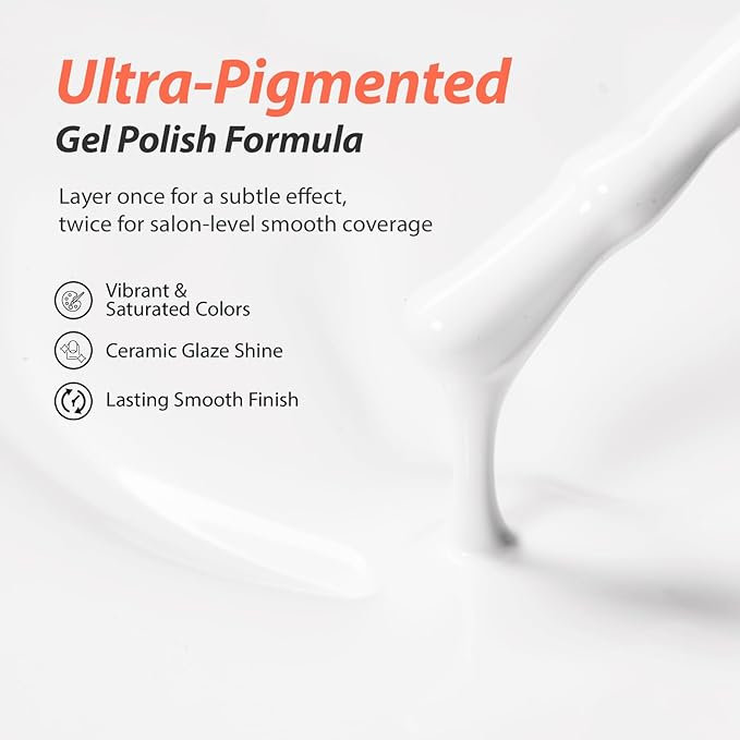 Makartt Ultra-Pigmented White Gel Nail Polish 15ml, One N'Done White Gel Polish One-Coat High-Gloss Ceramic Shine, Salon-Grade UV Nail Art Manicure DIY Salon Home
