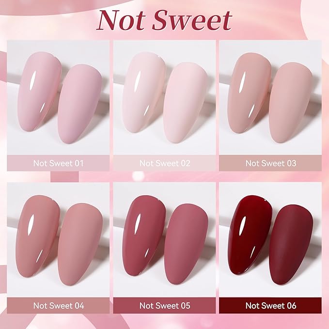 BORN PRETTY Nude Gel Nail Polish,Nude Pink Red Skin Tone Natural Colors Gel Polish Kit for Salon Manicure and Nail Art DIY at Home Valentine's Day Gift