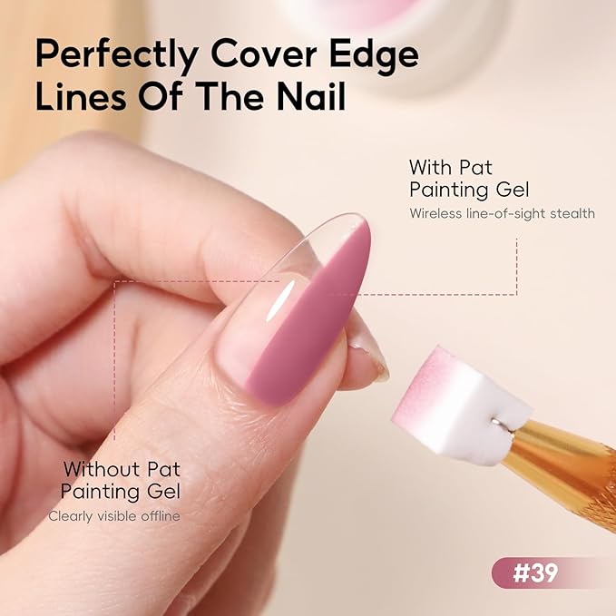 PEACECOLOR Patting Gel Polish Kit 9 colors Pat Pat Gel Soak Off U V with Sponges Ombre Gel Polish Kit Professional Painting Gel Nail Art DIY Beauty Gift Sets