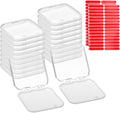 uxcell 20 Pcs Press on Nail Storage Box with Adhesive Double Sided Tape, Acrylic Nail Display Box for Nail Salon Home Storage Supplies, Clear/White
