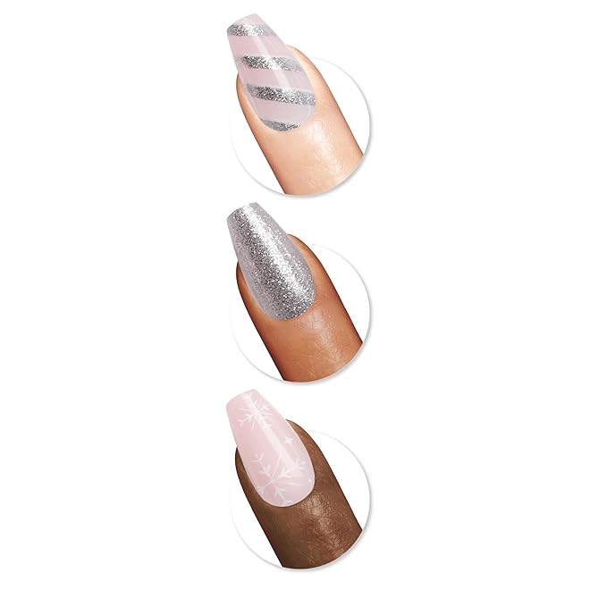 Sally Hansen Salon Effects Perfect Press-On Holiday, Love at Frost Sight, Press On Nails, Easy to Apply, Nail Glue & Adhesive Tabs Included