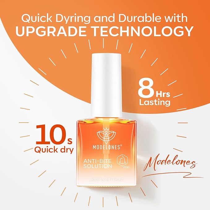 modelones Nail Biting Treatment for Kids Upgraded Thumb Sucking Deterrent Quick Dry Nail Biting Prevention Bitter No Bite Nail Polish Stop Biting Nails Repair for Damaged Nails 0.34 fl oz