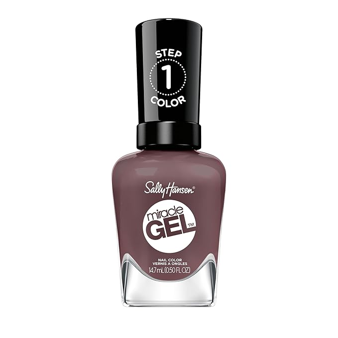 Sally Hansen Miracle Gel Salon Quality Nail Polish | Gel-Like Formula, Two-Step System, No UV Light Needed, Long Lasting | Opaque, Crème| 202 Saddle Up | Rich Warm Brown Nail Polish