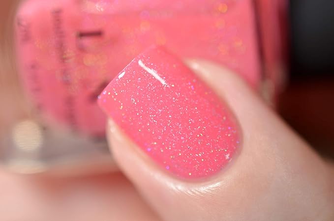 ILNP Paper Heart - Brink Pink Holographic Nail Polish