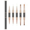 Double-Ended Acrylic Nail Art Brushes Set, Etercycle Gel Polish Nail Art Design Pen Painting Tools Nail Art Liner Brush and Nail Dotting Pen for Acrylic Application Salon at Home DIY Manicure … (black 1)