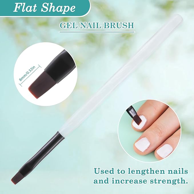 3PCS Nail Clean Up Brushes for OPI Nail Polish Remover, Brushes for Cleaning Polish Mistakes on the Cuticles, Acetone Resistant Nail Brushes for Nail Art and Designs（Jade Clear NEW）