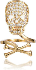 Jean Beau Finger Nail Ring for Women Teen Art Rhinestones Finger Tip Rings Gold Metal Nail Decoration Nail Protect Fashion Jewelry Gift