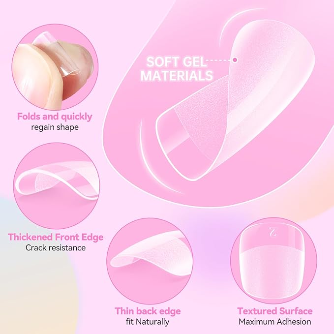 Ranrose 360pcs Kid Nail Tips for Girls 4-8 Years - Pre-Shaped Soft Gel Squared Oval Press on Nails for Kids,Half Matte Full Cover Fake Nail for Kids DIY Salon,Perfect for Birthday Parties,Holidays