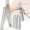 Silver Premium Nail Clippers with Magnet Sizers for Acrylic Nails, Professional Stainless Steel Fake False Nail Tip Clipper Cutter Trimmer, Manicure Tool for Salon Home Nail Art