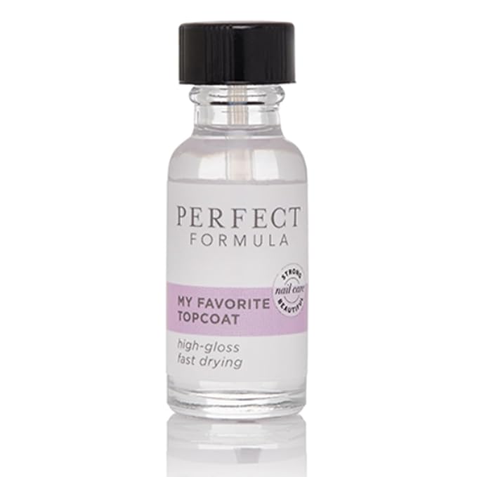 Perfect Formula My Favorite Top Coat - Ultra High Gloss Top Coat and Nail Strengthener - 0.6 Fl Oz, Made In The USA