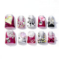 10 Pieces Luxury Acrylic Press On Nails Short Handmade Duck Nails, Pink Thickened False French Nails, 3D Hearts, Butterflies And Stars, Reusable Fake Nails, Acrylic Nails (S)