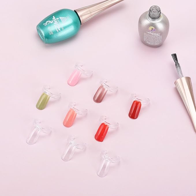 600 Pcs Nail Polish Swatch Clear Nail Color Swatches Rings, Nail Sample Sticks for Nail Art Polish Color Practice