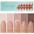 150 Pcs Gel Nail Tips, French Tip Press on Nails, Vansiho Short Square Nail Tips, Pre-French Tips Press on Nails, Acrylic Fake Nails for Nail Art DIY 15 Sizes