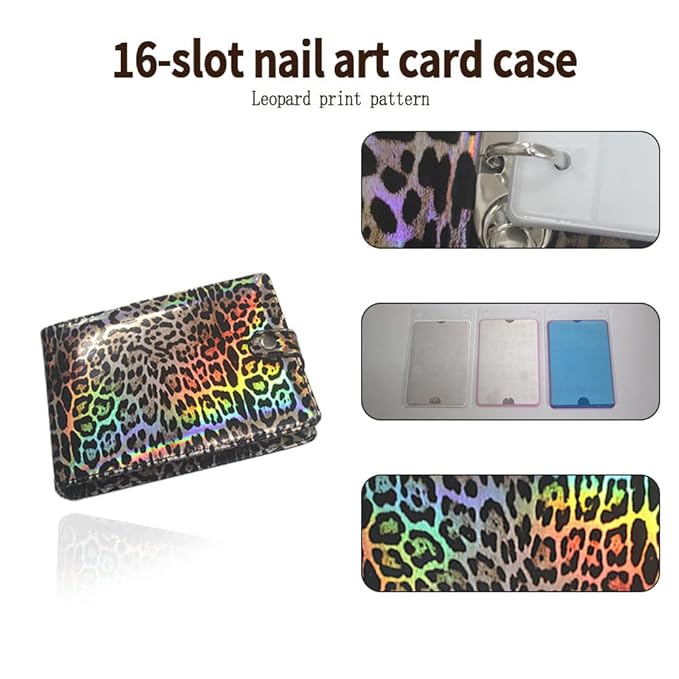 DRDS 16 Slots Nail Art Stamp Plate Holder Stamping Plates Storage Bag Cases Practical Empty Rectangle Plates Big Size 9.5X14.5CM Organizers