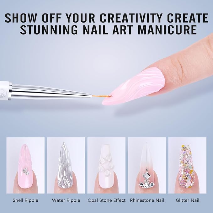 Clear Builder Gel for Nails: Sweet Trend 10 in 1 Hard Gel Scuplted Kit - 60g LED/UV Strengthen Nail Art for Base Rhinestone 3D Extension Sculpting Overlay Tips - Manicure Set with Forms & Brushes
