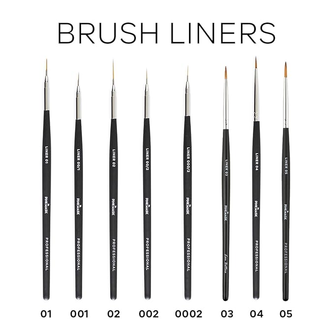Pink Mask Liner Brush 04 - Professional Brush for Efficient Filling of Large Areas in Nail Art