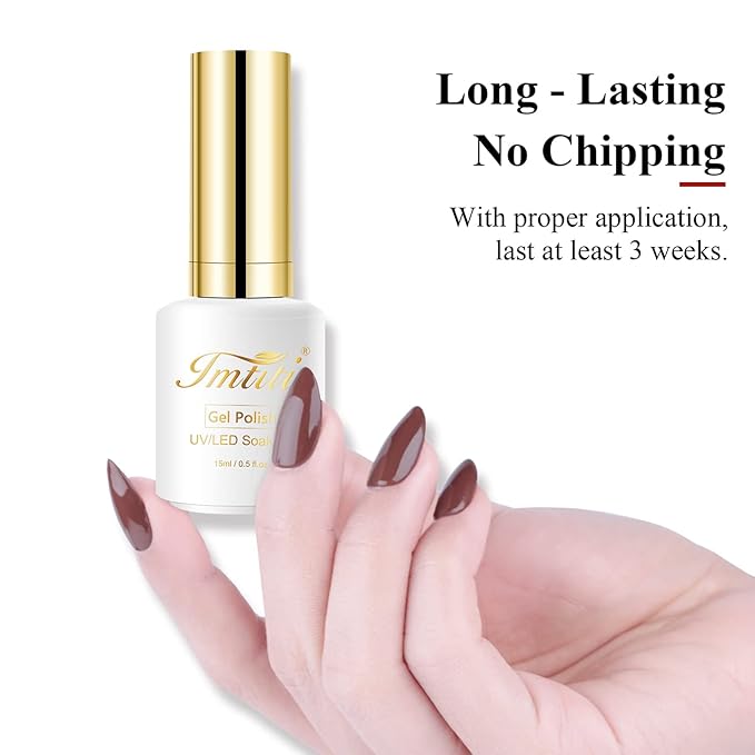 Imtiti Gel Nail Polish, 1 Pcs 0.5 Fl Oz Seal Brown Nude Gel Polish Soak Off LED U V Nail Gel Polish Neutral Gel Nail Polish DIY Nail Art Starter Manicure Salon Gel Nail Kit for Women Girls