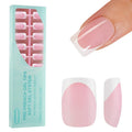 150Pcs French Gel Nails, Vansiho French Tip Press on Nails Pink, Short Square Soft Gel Nails, Acrylic Fake Nails for Nail Art DIY 15 Sizes