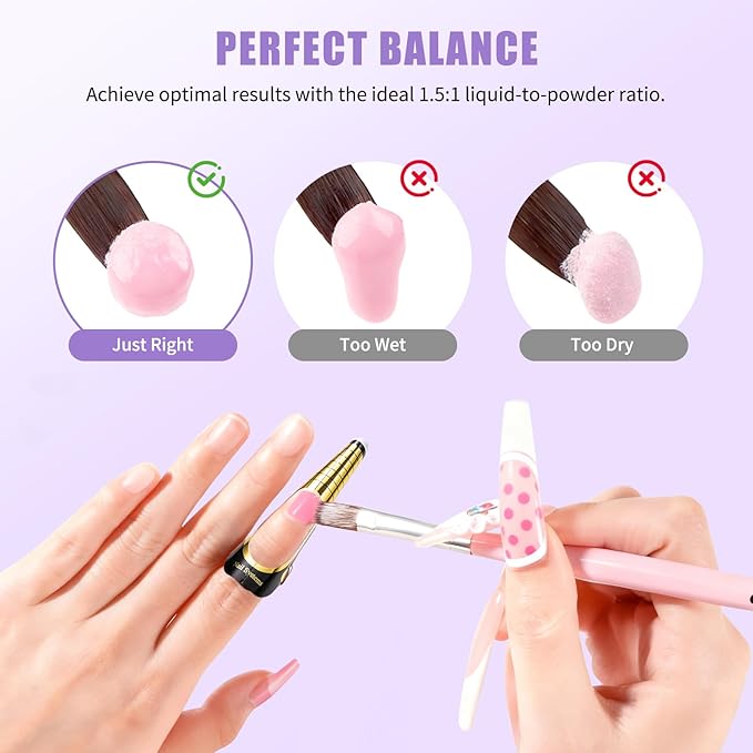 8FL.OZ EMA Monomer Acrylic Nail Liquid with 3 Acrylic Brushes (8/10/14) for Nail Extensions & Carving, MMA-Free, Non-Yellowing, Ideal for DIY & Professional Salon Use