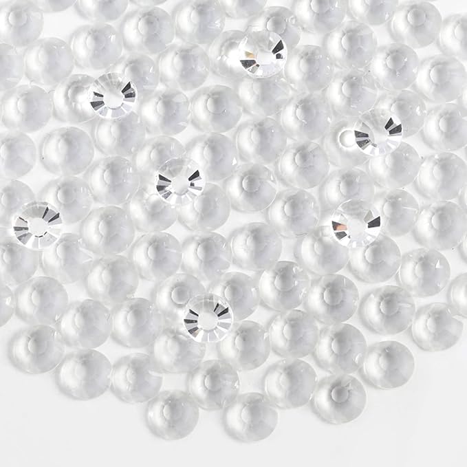 Beadsland 1440pcs Flat Back Crystal Rhinestones Round Gems for Nail Art and Craft Glue Fix, Transparent, SS10, 2.7-2.9mm