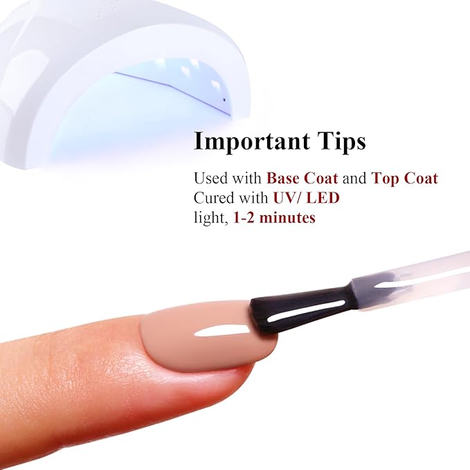 Gel Polish, 0.5 Fl Oz Nude Beige Gel Nail Polish Autumn Winter Soak Off LED UV Gel Nail Polish Art Starter Manicure Salon DIY Nail Gel Polish