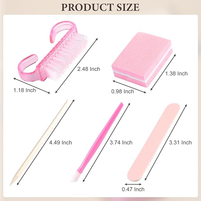 10 Sets Disposable Manicure Prep Kit for Travel Home Portable Basics 5 in 1 Nail Salon Pedicure Kit Professional Nail Tools Supplies