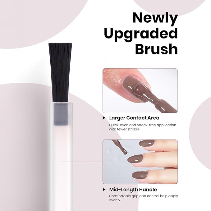 Beetles Brown Gel Nail Polish - Latte Routine HEMA-Free Gel Polish Coffee Light Brown Long-Lasting Soak Off UV LED Nail Art Home Neutral Taupe Nail Color, 8ml