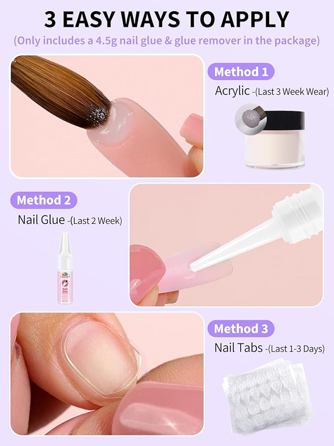EBANKU Press On Toenails for Women, 150 Pcs French Tips Toe Press On Nail Nude Square Fake Toenail Full Cover Toe Nail Tips Artificial False Nail Tips with Glue for Professional Home Salon DIY