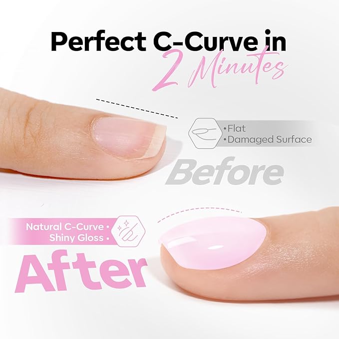 modelones Builder Nail Gel, Baby Pink Builder for Nails No Top Coat Needed, C-Curve Sculpting, Glossy Jelly Finish Light Pastel Pink, No-Wipe, 9-in-One LED Lamp Cured Color Rubber Base Gel Polish